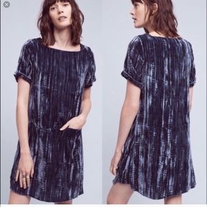 Anthropologie Floreat Blue Dress Large Petite